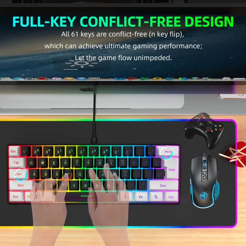 Keyboard and Mouse 60% Compute - Gaming Keyboard And Mouse Set 评论和价格