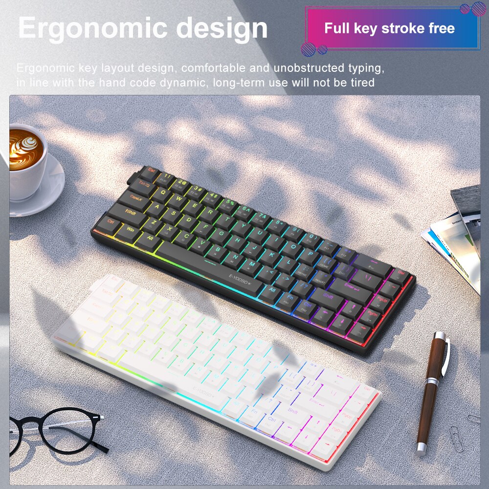 E-YOOSO A68 RGB Mini Slim USB  - Gaming Keyboard Bundle 评论和价格