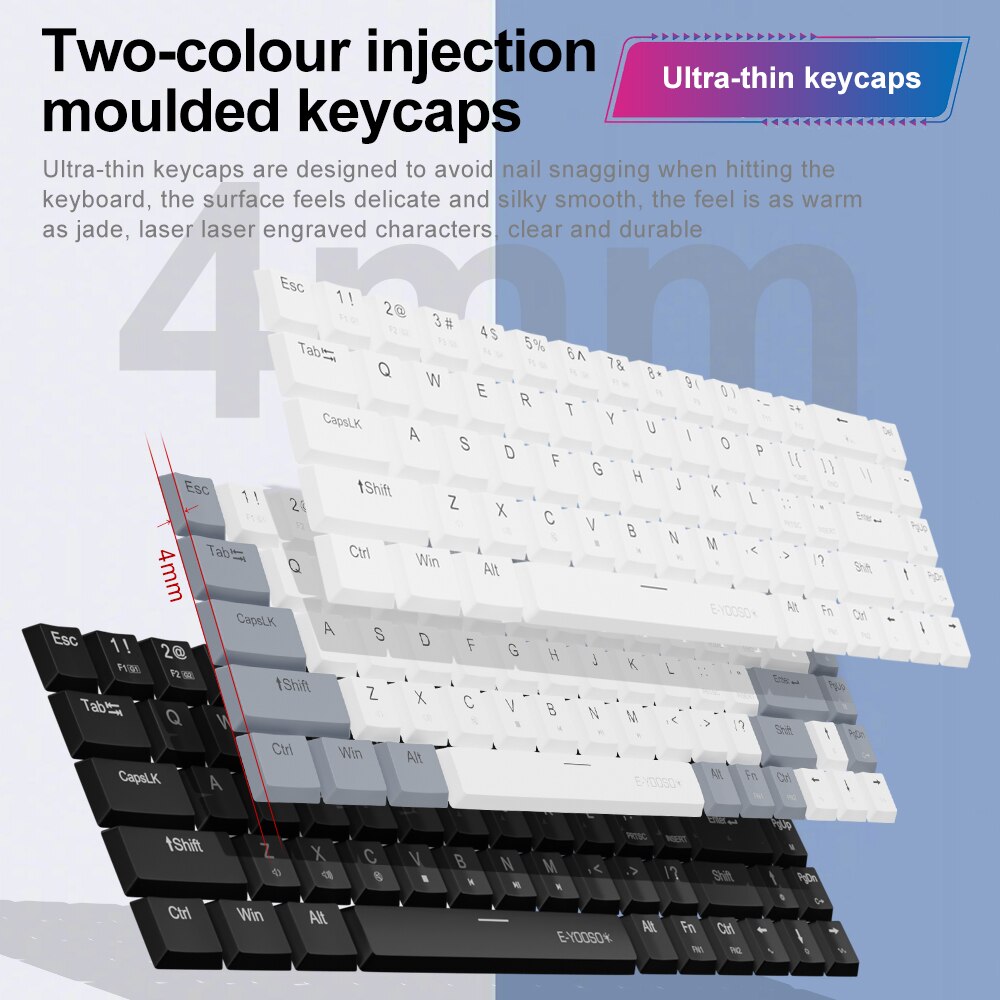 E-YOOSO A68 RGB Mini Slim USB  - Gaming Keyboard Bundle 评论和价格