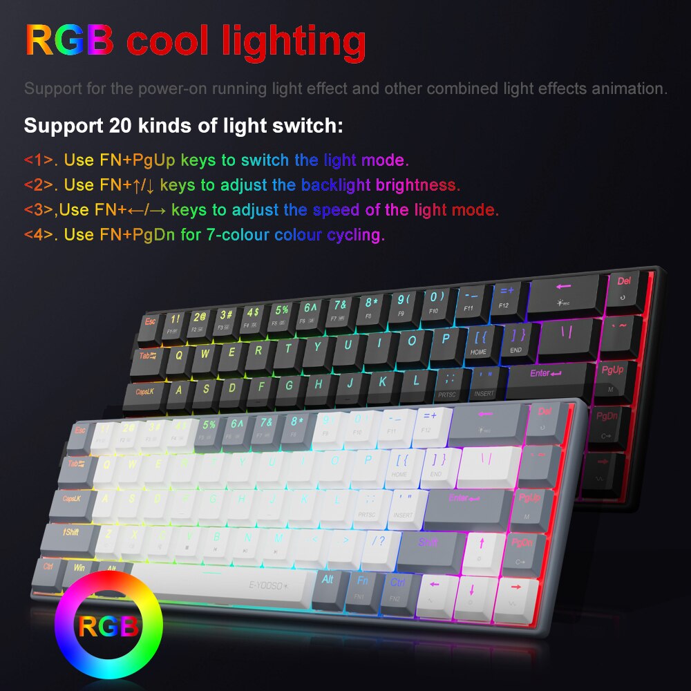 E-YOOSO A68 RGB Mini Slim USB  - Gaming Keyboard Bundle 评论和价格