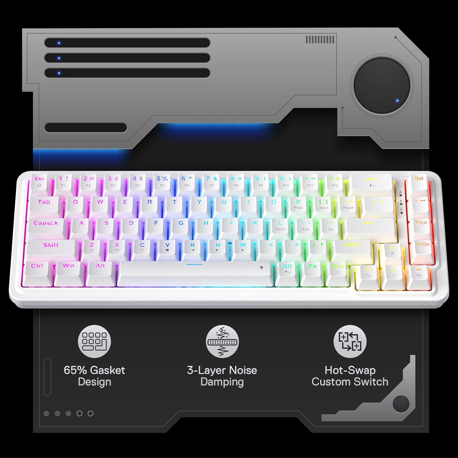 Redragon K709 65% Wired Gasket - Gaming Keyboard No Noise 评论和价格