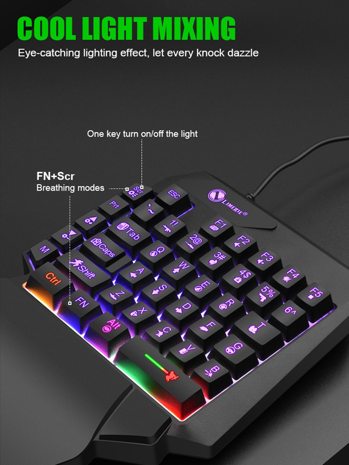 Mechanical One-Handed Light Ga - Gaming Keyboard Half 评论和价格