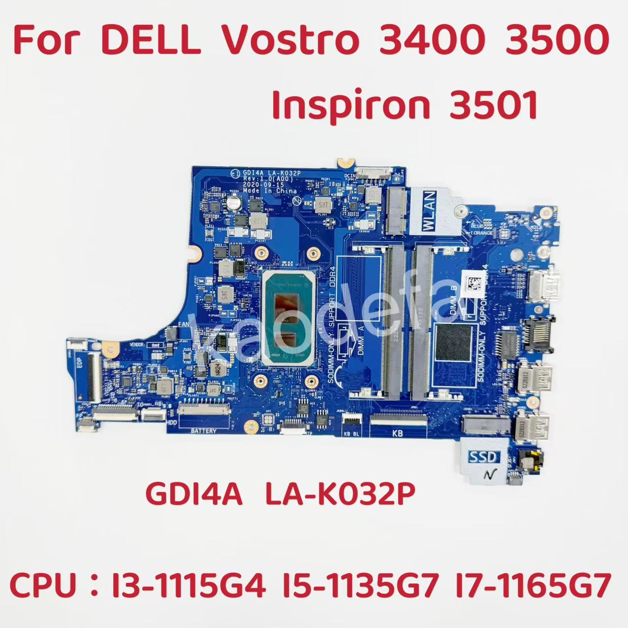 GDI4A LA-K032P For DELL Vostro - Intel Cpu Core I7 评论和价格