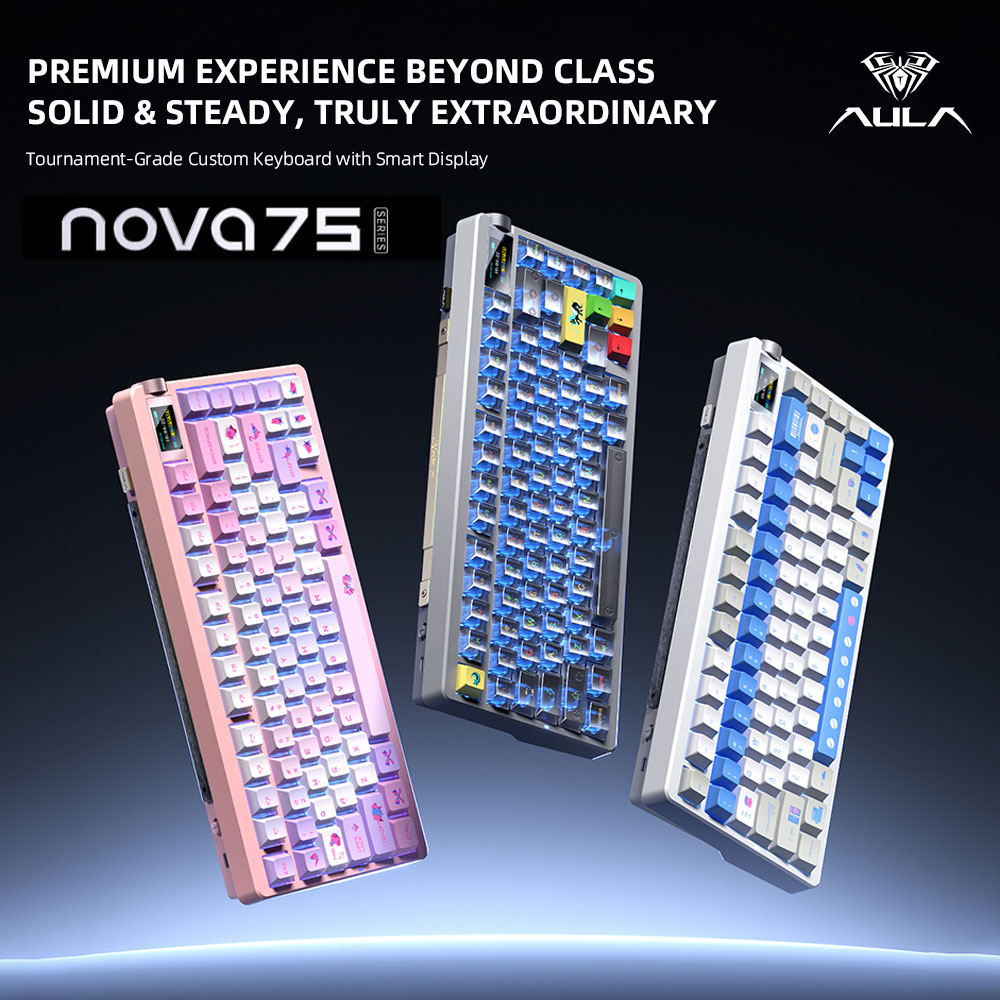 New AULA NOVA75 Wireless Mecha - Keyboard Gaming Transparent 评论和价格