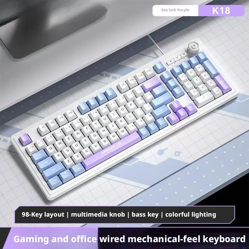 98Keys Wired Keyboard RGB Glow - Gaming Keyboard No Noise 评论和价格