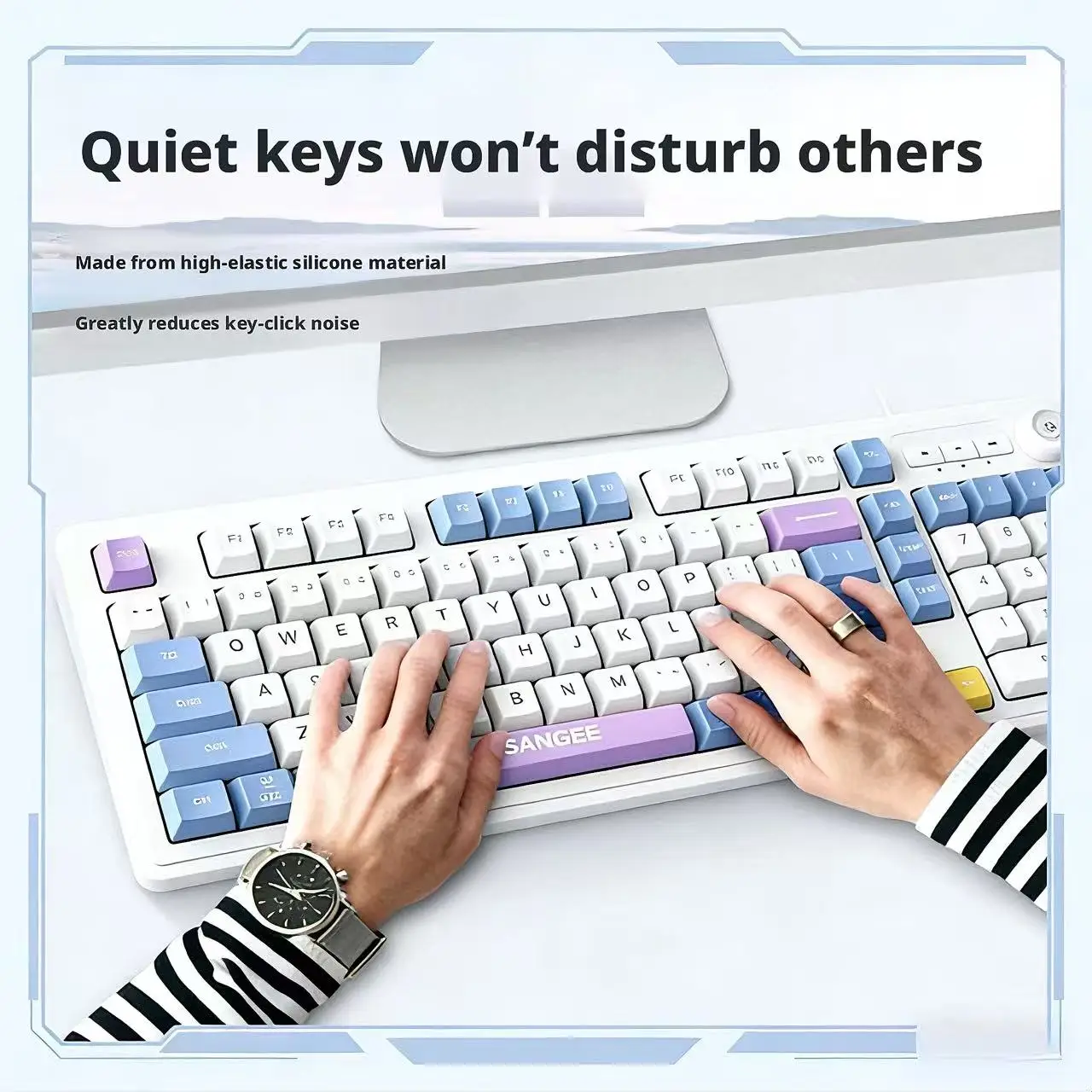 98Keys Wired Keyboard RGB Glow - Gaming Keyboard No Noise 评论和价格
