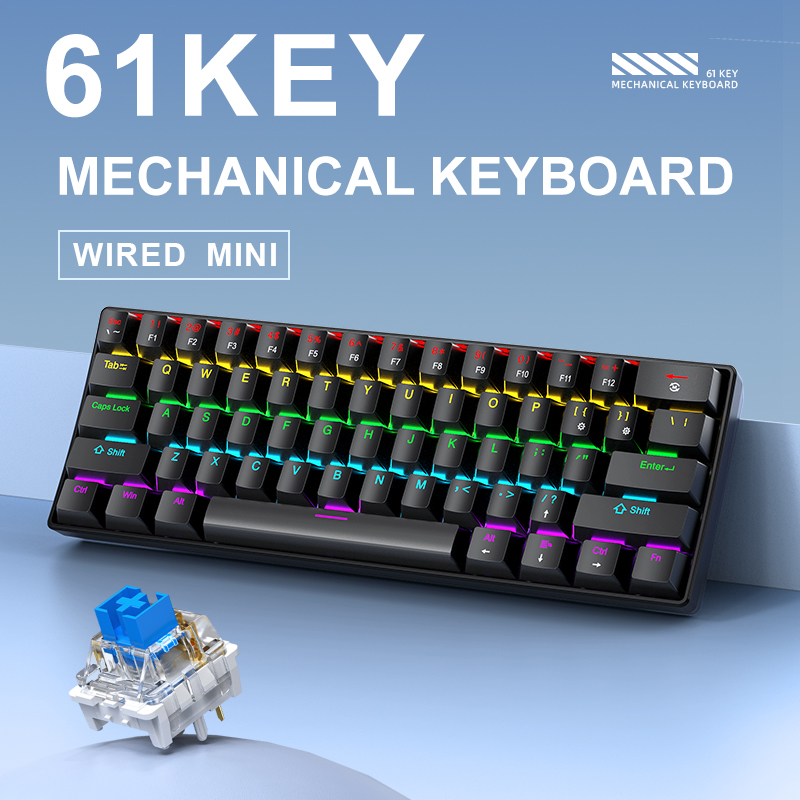 K61 Wired Mechanical Gaming Ke - Gaming Keyboard Half 评论和价格