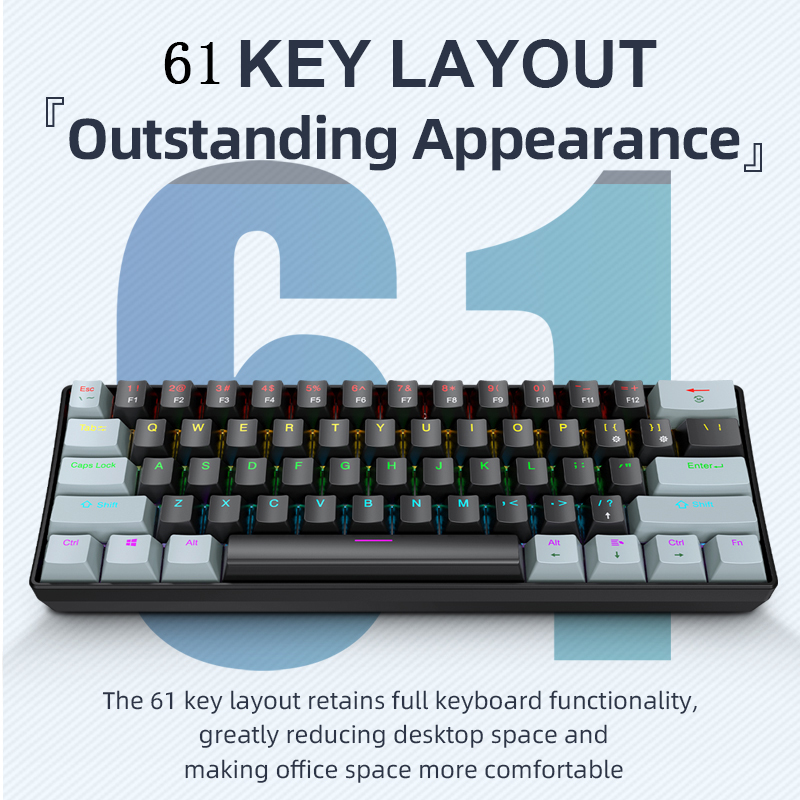 K61 Wired Mechanical Gaming Ke - Gaming Keyboard Half 评论和价格