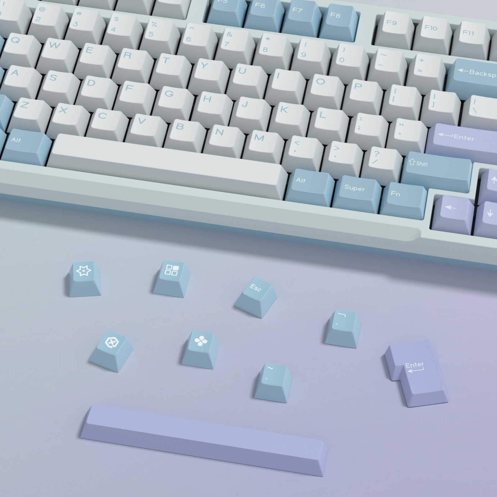 KBDiy GMK Illusion Keycap Cher - Gaming Keyboard Bundle 评论和价格