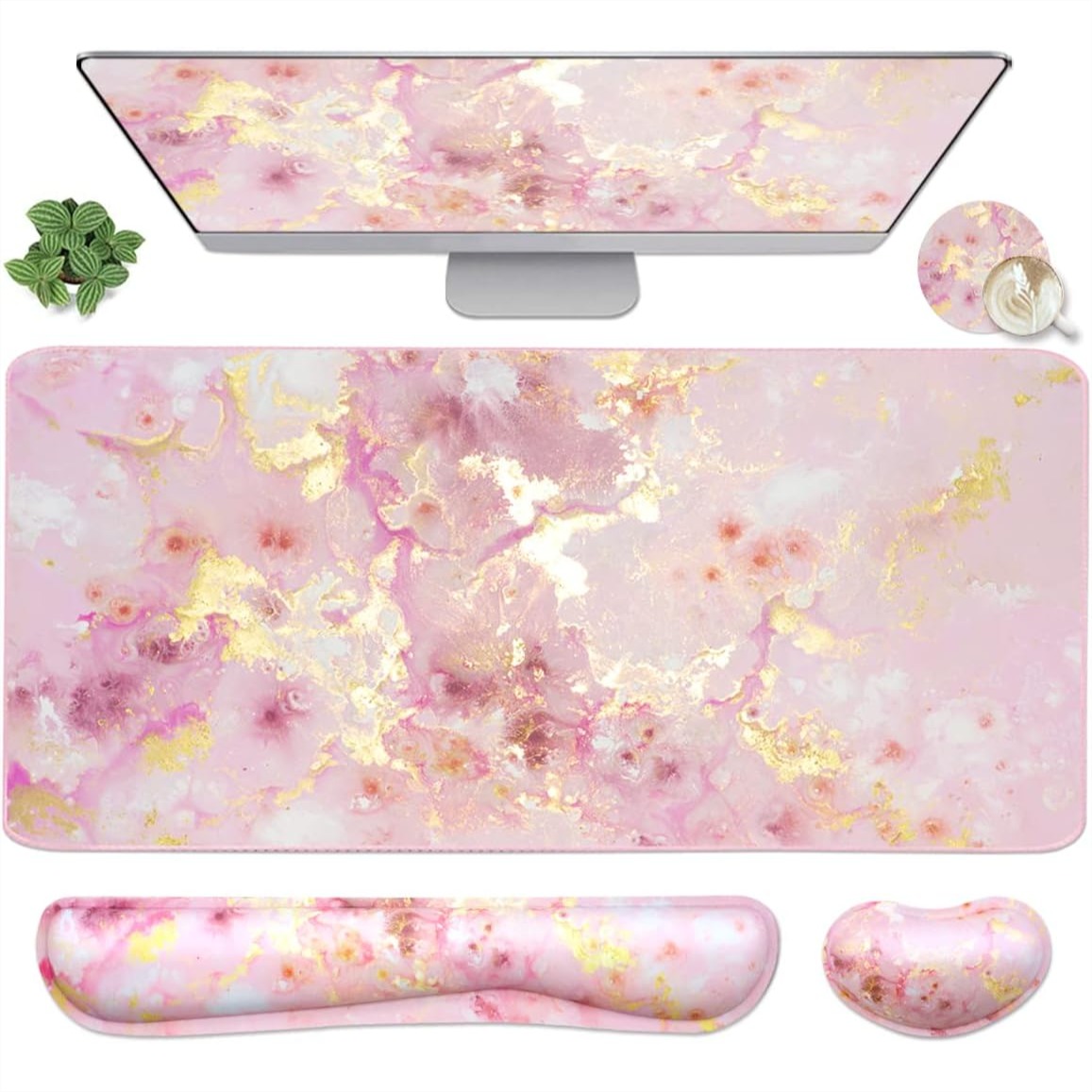 Large Gaming Mouse Pad with Ke - Gaming Keyboard And Mouse Set 评论和价格