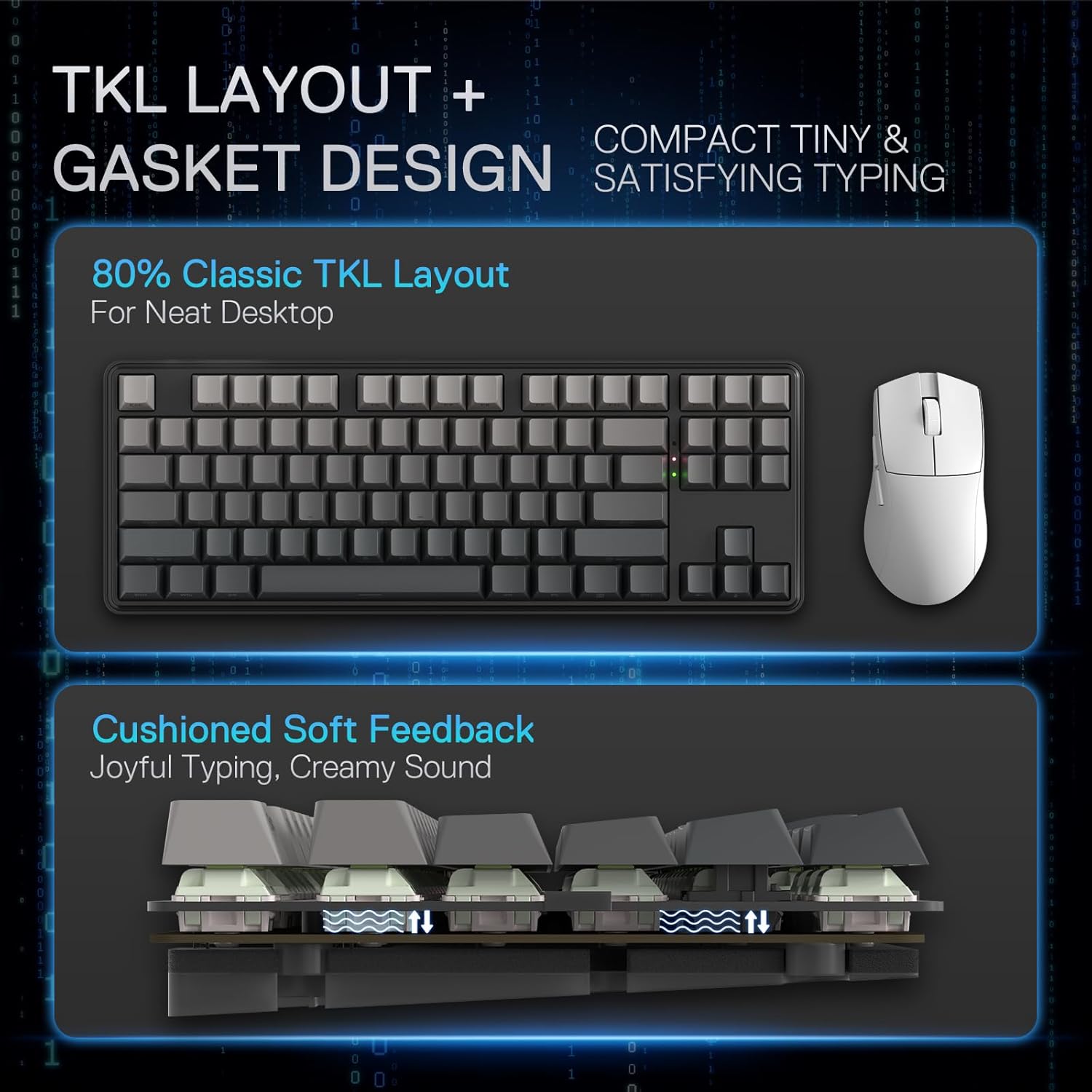 Redragon K707 PRO GB 80% Gaske - Gaming Keyboard No Noise 评论和价格